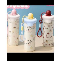 XCUP Cute Character Tumbler 450ml - Botol Minum Anak & Remaja Termos Mini Silikon Strap
